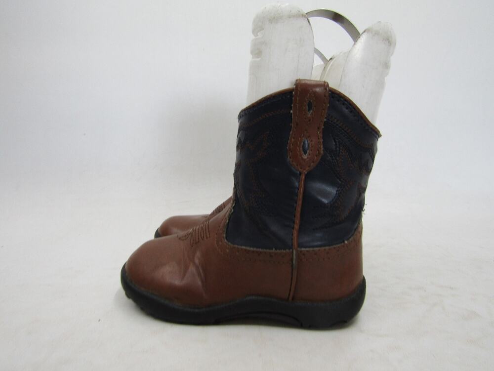 Roper Brand Toddler Size 7 M Brown Black Zip Cowboy Western Boots
